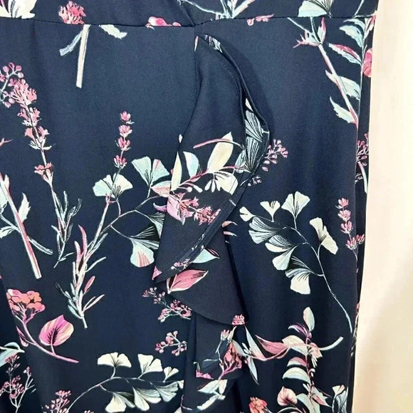 Banana Republic Size 2 High Low Ruffled Dress Navy Sleeveless Sundress - Picture 5 of 16